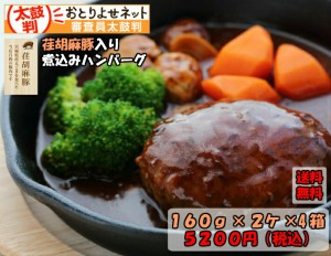 えごま豚入り　煮込みハンバーグ　ハンバーグ　手作り　お惣菜　惣菜　送料無料　　荏胡麻豚　えごま豚　160g　2ケ入り　4箱　合計8ケ　