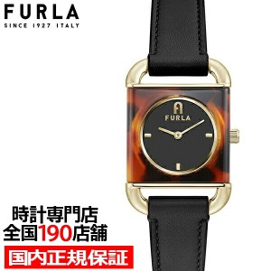 FURLA フルラ ARCO HAVANA アルコハバナ FL-WW00017009L2 レディース 腕時計 クオーツ 電池式 スクエア べっ甲柄ケース ブラック 革ベル