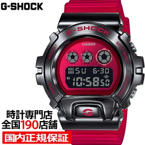 G-SHOCK メタルベゼル ブラック GM-6900B-4JF メンズ 腕時計 レッド デジタル 反転液晶 国内正規品 カシオ