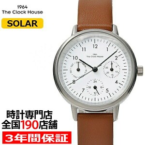 ザ・クロックハウス LNC1002-WH2B ナチュラルカジュアル 腕時計 レディース ソーラー 茶革ベルト ホワイト 雑誌掲載 着用モデル