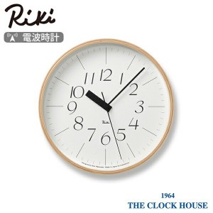 リキクロック 電波時計 掛時計 スイープセコンド ナチュラル ユニバーサル RIKI CLOCK RC WR20-01