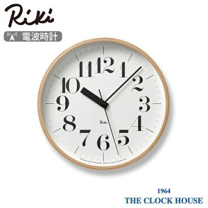 リキクロック 電波時計 掛時計 スイープセコンド ナチュラル ユニバーサル RIKI CLOCK RC WR20-02