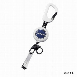 (4969363610881)シマノ(SHIMANO) カラビナリールCR ラインカッター付 ホワイト PI-032R