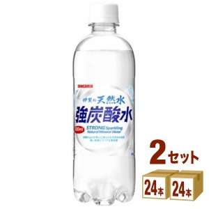 サンガリア 伊賀の天然水 強炭酸水 500ml×24本×2ケース (48本) 飲料 炭酸水　（スマートプレミアム）