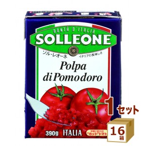 ソルレオーネ ダイス トマト テトラ 紙パック カットトマト 390g×16箱 食品