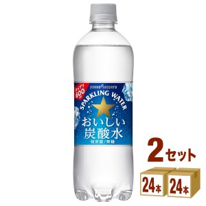 強炭酸水 ポッカサッポロ おいしい炭酸水  600ml×24本×2ケース (48本) 飲料