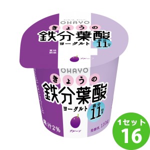 オハヨー乳業チルド きょうの鉄分葉酸ヨーグルト  110g×16個 食品【チルドセンターより直送・同梱不可】