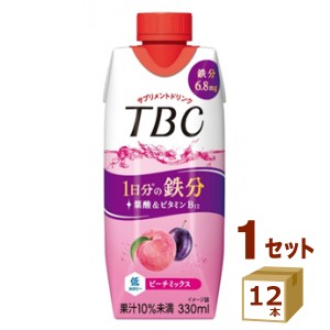 森永　TBC １日分の鉄分　ピーチミックス 330ml×12本 飲料【チルドセンターより直送・同梱不可】