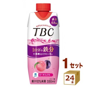 森永　TBC １日分の鉄分　ピーチミックス 330ml×24本 飲料【チルドセンターより直送・同梱不可】