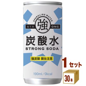 友桝飲料 強炭酸水 缶  190ml×30本×1ケース (30本) 飲料