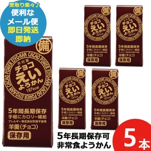 井村屋 チョコえいようかん 55g 5本 羊羹 栄養 補給 (即納 即日発送) 送料無料(北海道・沖縄を除く)【メール便専用商品・同梱不可】【 長