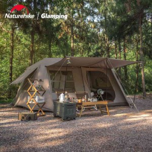 Naturehike ワンタッチテント ネイチャーハイク ロッジ型 テント ツールーム 前室 小屋 3-4人用 自立式 防風防災 ファミリー キャンプ