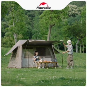 Naturehike ワンタッチテント ロッジ型 テント 前室 小屋 2-6人用 UPF12500+ キャンプ 自動 二重層 自立式 ファミリー 初心者向け