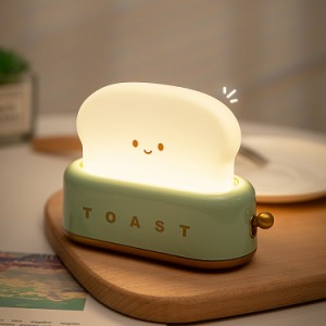 間接照明 ナイトライト トースター トースト ランプ 食パン型 ライト USB充電式【スタンドライト ベッドサイド ベッドライト 自動オフ 可