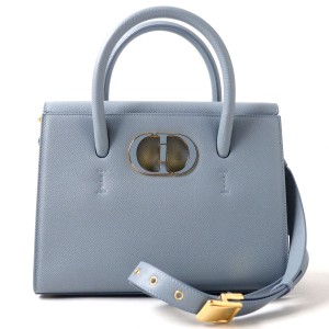 美品◇Christian Dior クリスチャンディオール M9321 UMBA ミディアム 30モンテーニュ 2way ショルダーバッグ ハンドバッグ ブルー系 伊