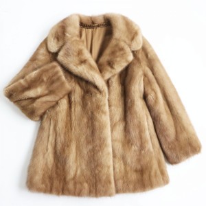 極美品▲MINK ミンク 本毛皮ショートコート ジャケット  ブラウン １３号 毛質艶やか・柔らか◎