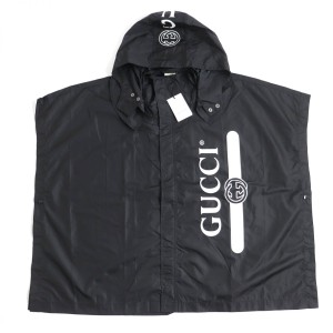 未使用品◆GUCCI グッチ 626382 インターロッキングG ロゴプリント ナイロンコート/レインコート ブラック M メンズ 伊製 袋付き 正規品