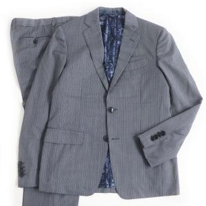 メンズ○【エトロ】イタリー製ブラック系ドット柄ストライプウール