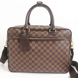 極美品□LOUIS VUITTON/ルイヴィトン N23252 ダミエ イカール ゴールド金具 2WAY ブリーフケース/ショルダーバッグ ブラウン 仏製 鍵付き