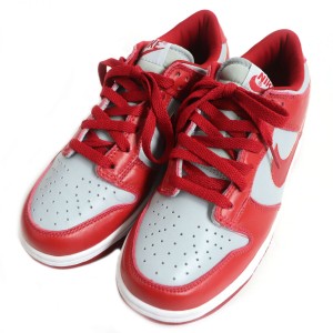 未使用品□99年製 ナイキ 初期復刻 VTG 630358-061 DUNK LOW レザー ローカットスニーカー SILVER/VARSITY RED US8.5 デッドストック