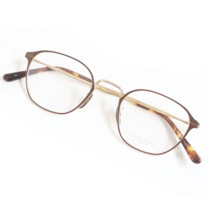 未使用品□OLIVER PEOPLES/オリバーピープルズ Dayson デモレンズ ボストン メガネ/アイウェア ブラウン×ゴールド 47□21-145 日本製