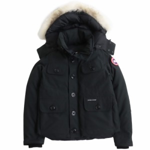 良品 CANADA GOOSE カナダグース 2301JM RUSSELL ラッセル コヨーテファー ロゴワッペン フーデッドダウンジャケット S カナダ製 正規品