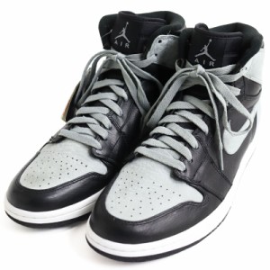 極美品○NIKE ナイキ 332550 001 AIR JORDAN/エアジョーダン レザー ハイカットスニーカー グレー×ブラック 28.5 メンズ