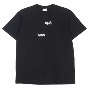 美品 コムデギャルソン シュプリーム 18AW Split Box Logo Tee スプリットボックスロゴ クルーネック 半袖Ｔシャツ ブラック S 正規品