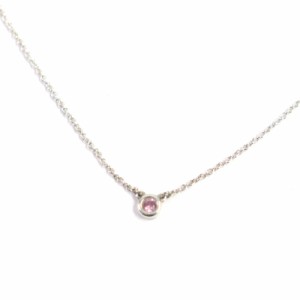 美品▼TIFFANY&Co. ティファニー バイザヤード AG925 1Pピンクサファイア チェーン ネックレス シルバー ピンク 重量1.7g レディース