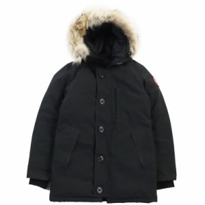 良品●CANADA GOOSE カナダグース 3438JM JASPER ジャスパー ファー ロゴワッペン付き ダウンジャケット ブラック S相当 カナダ製 正規品