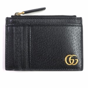 未使用品▼GUCCI グッチ 657589 レザー GGマーモント 名刺入れ カードケース ブラック ゴールド金具 箱・保存袋付き イタリア製 メンズ