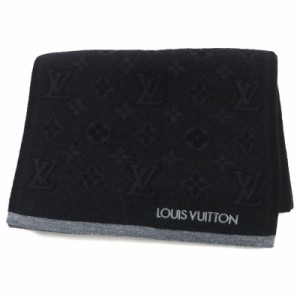 美品▼LOUIS VUITTON ルイヴィトン 2022年製 M73468 マフラー マイ・モノグラム・エクリプス エシャルプ  マフラー ブラック 伊製 メンズ