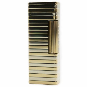 極美品●Dunhill ダンヒル アウタージャケット 18K ローラー式 ガスライター シルバー ゴールド 保存袋付き 総重量95.8g 着火確認済み