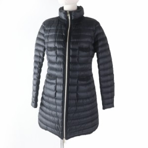 極美品☆MONCLER モンクレール BOGUE ボーグ スタンドカラー ZIP UP ロング丈 ライトダウンコート ブラック 2 レディース