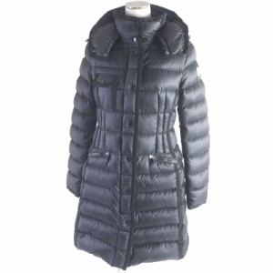 美品□MONCLER モンクレール HERMINE WZIP ロゴワッペン付き フーデッド ダウンジャケット ダウンコート ブラック 0 レディースオススメ