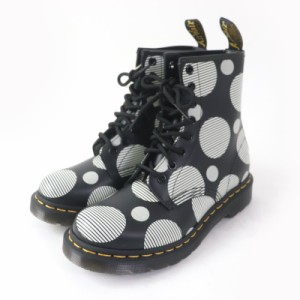 【ドンドン見直し】未使用品☆Dr.Martens ドクターマーチン POLKA DOT ポルカドット レザー 8ホール ブーツ ブラック UK4 レディース