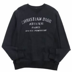 【ドンドン見直し】良品●DIOR ディオール オム 20AW 043J655A0531 ATELIER アトリエ スウェットシャツ ブラック S 伊製 正規品 メンズ