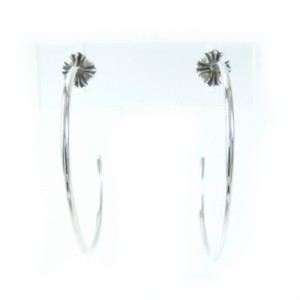 極美品△CHROME HEARTS クロムハーツ SV925 K14 CHプラスフープピアス アクセサリー両耳用 シルバー 重量36.8g レディース 人気 オススメ