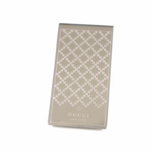 極美品○GUCCI グッチ ディアマンテ ロゴ入り 札ばさみ/ビルクリップ/マネークリップ シルバー 箱付き イタリア製 ユニセックス