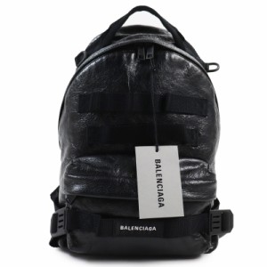 極美品●BALENCIAGA バレンシアガ 644031 アーミー レザー アリーナラムスキン 2way ショルダーバッグ リュック・デイパック ブラック