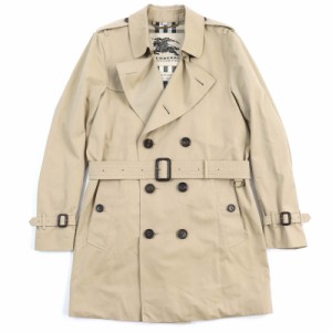 美品△BURBERRY バーバリー 3983339 ケンジントン 裏地ノバチェック ベルト付 トレンチコート ベージュ 48 イングランド製 正規品 メンズ