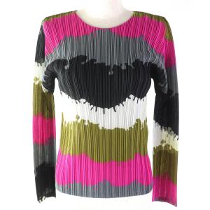 イッセイミヤケ プリーツプリーズ 半袖 カットソー マルチカラー 総柄