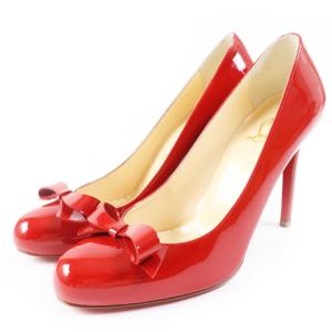 クリスチャンルブタン美品スパイクスタッズオープントゥパンプス