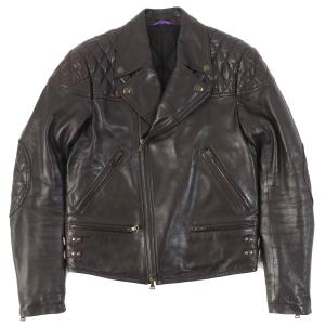 ポールスミス ライダースジャケット 裏地ヘリンボーン ブラック L 牛革