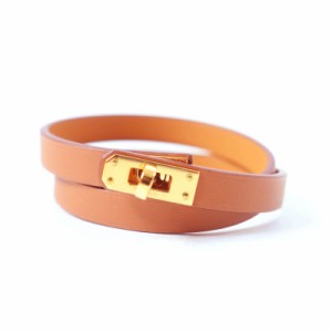 未使用品★HERMES エルメス ミニ・ケリー ドゥブルトゥール ゴールド 現行品 ブレスレット ヴォースイフト W刻印 箱・袋付 定価91300円