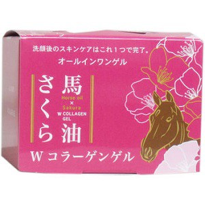 馬油さくら Ｗコラーゲンゲル 100g [4976551014963-k] フェニックス オールインワン 無香料 無着色 無鉱物油 陽光桜花エキス 馬油とさく