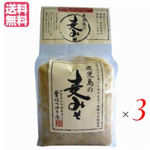 麦味噌 九州 無添加 はつゆき屋 鹿児島の麦みそ 1kg 3個セット
