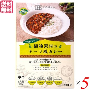 カレー カレーレトルト カレールー 創健社 植物素材のキーマ風カレー（中辛）（レトルト） 170g 5個セット 送料無料