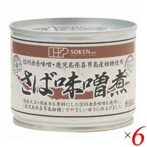 【ポイント倍々！最大+7%】サバ缶 鯖缶 さば缶 創健社 さば味噌煮 190g（固形量140g） 6個セット