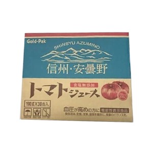 【ポイント倍々！最大+7%】トマトジュース GABA 血圧 信州・安雲野トマトジュース(ストレート) 1ケース(190g×30缶) ゴールドパック 機能